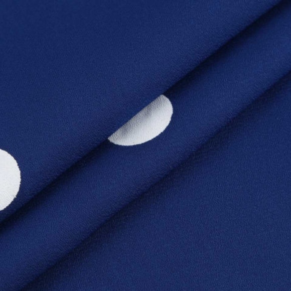 New Blue & White polka dot Chiffon blouse - Picture 4 of 6